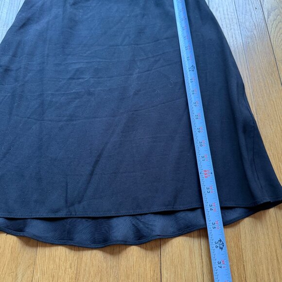 Black Halo Size M Black Mini Slip Dress with 3/4 Sleeve Long Drape Cardigan - Picture 8 of 16